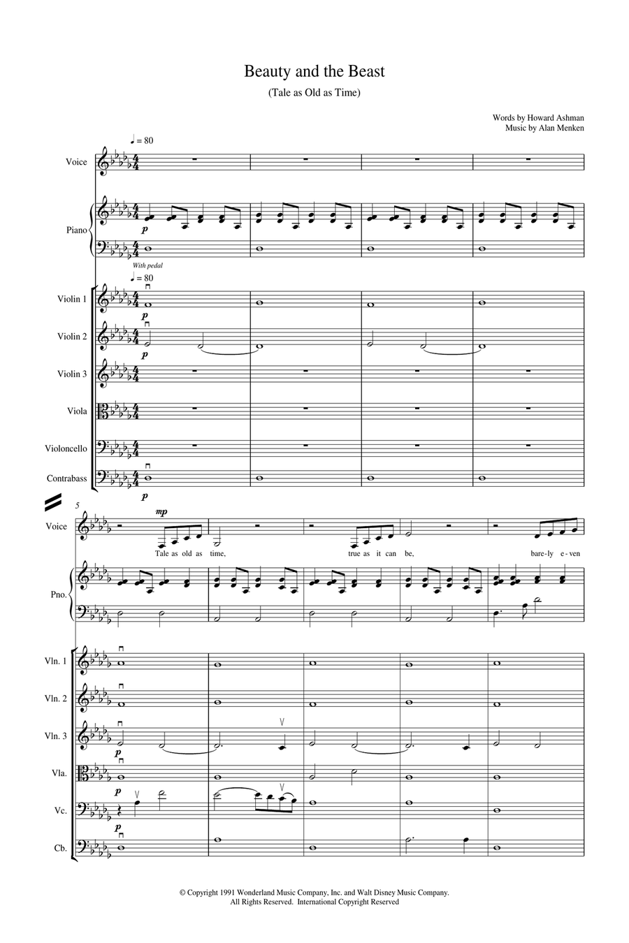 Beauty And The Beast String Quintet scores gallery preview page 2
