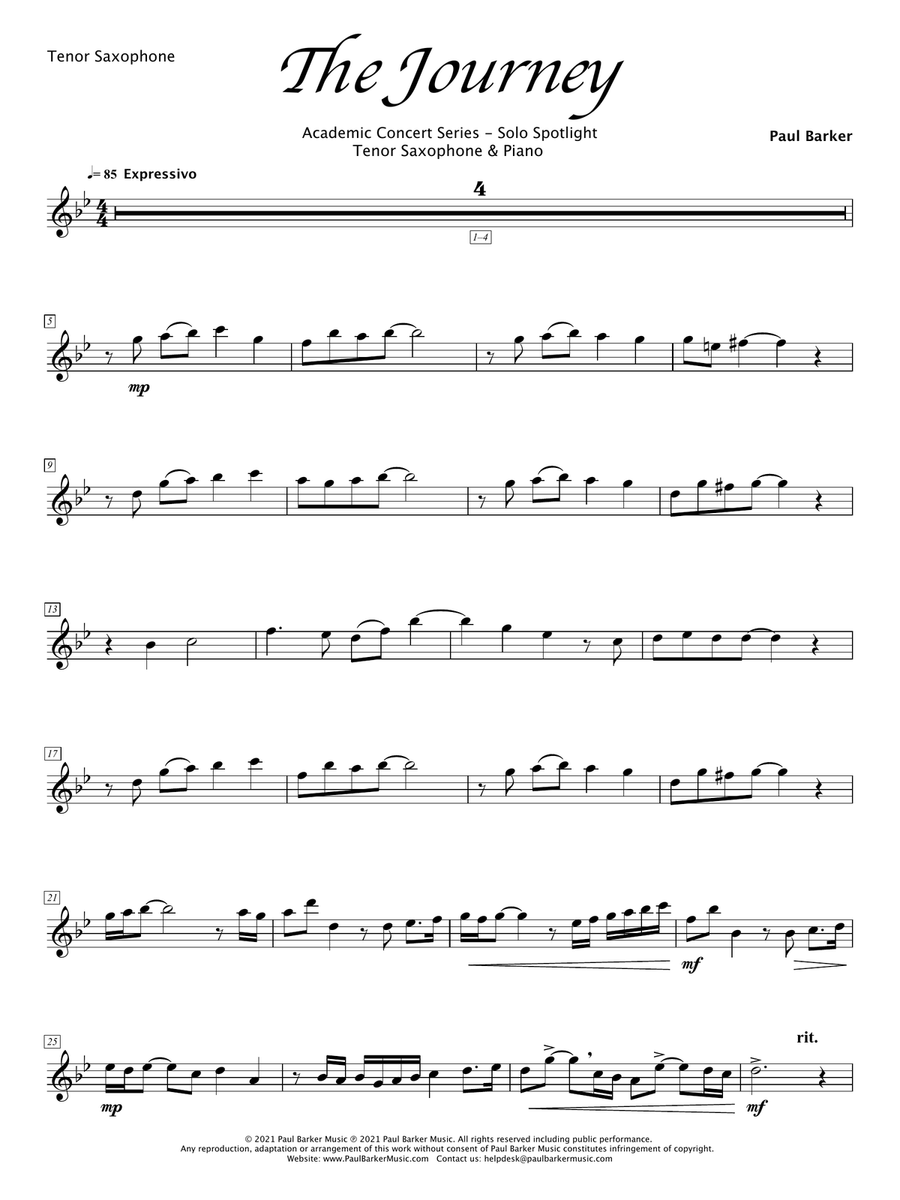 The Journey (Tenor Saxophone & Piano) Chamber Music scores gallery preview page 5