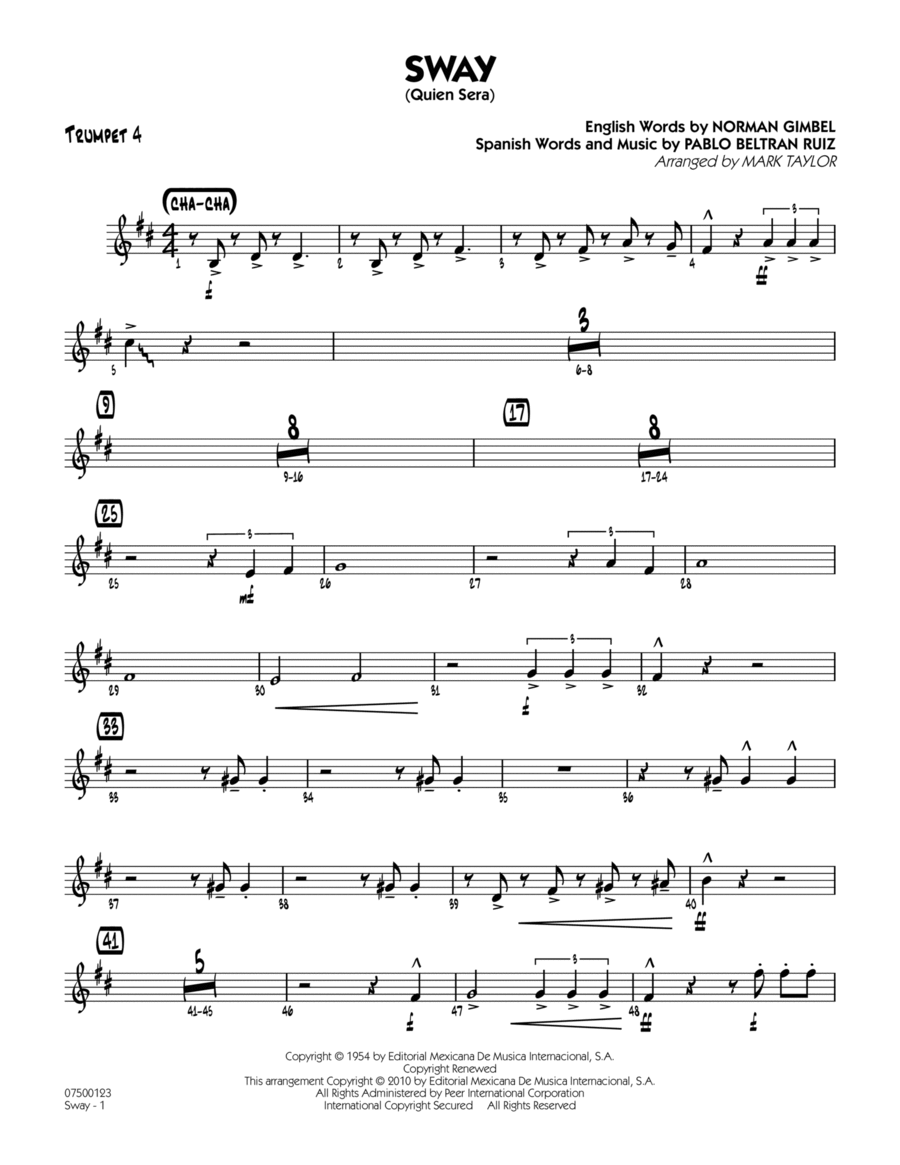 Sway (Quien Sera) - Trumpet 4