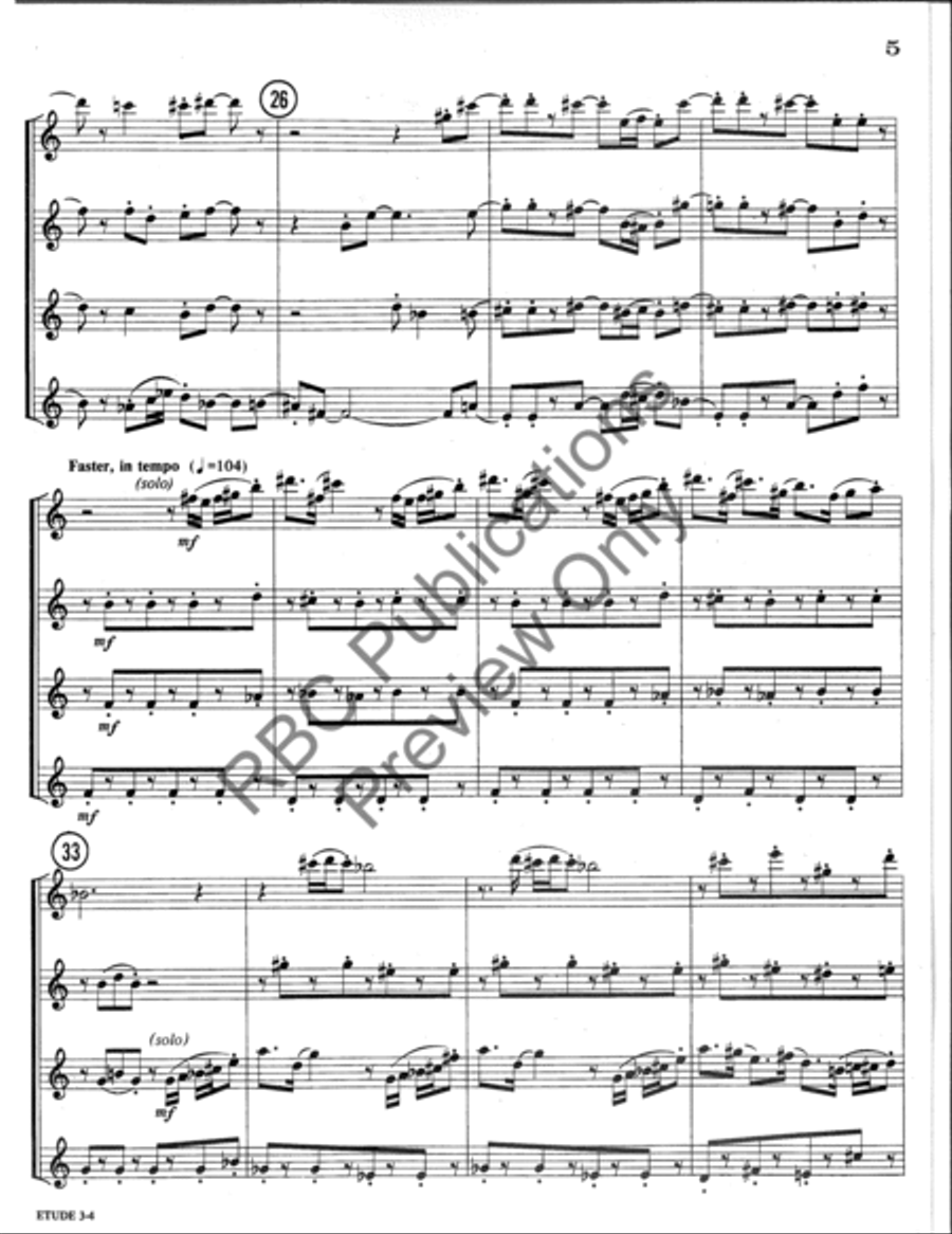 Etude Sax Quartet Alto Saxophone scores gallery preview page 4