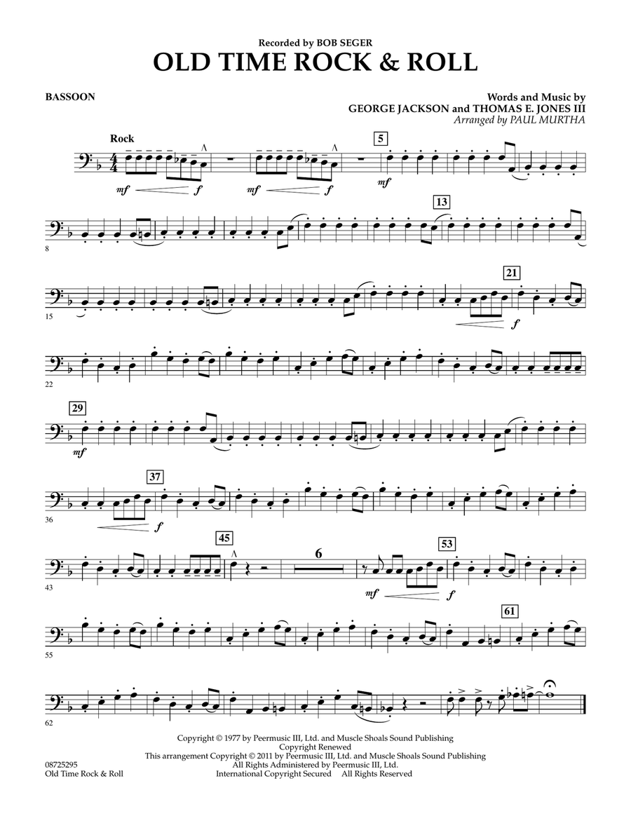 Old Time Rock & Roll - Bassoon Concert Band scores gallery preview page 1
