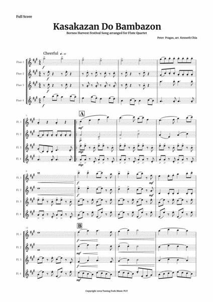 Kasakazan Do Bambazon, arranged for Flute Quartet image number null