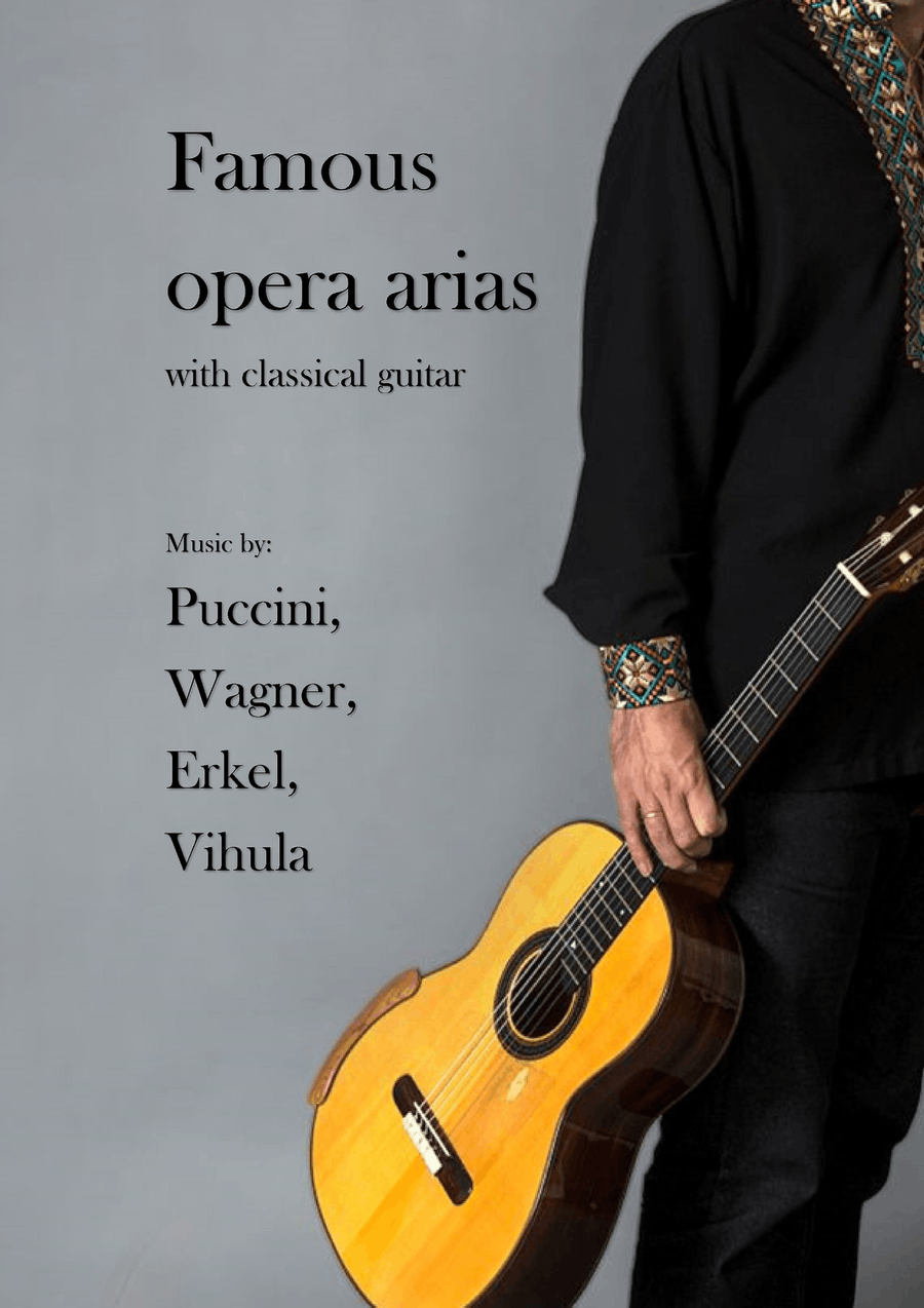 Famous opera arias with classical guitar Small Ensemble scores gallery preview page 1