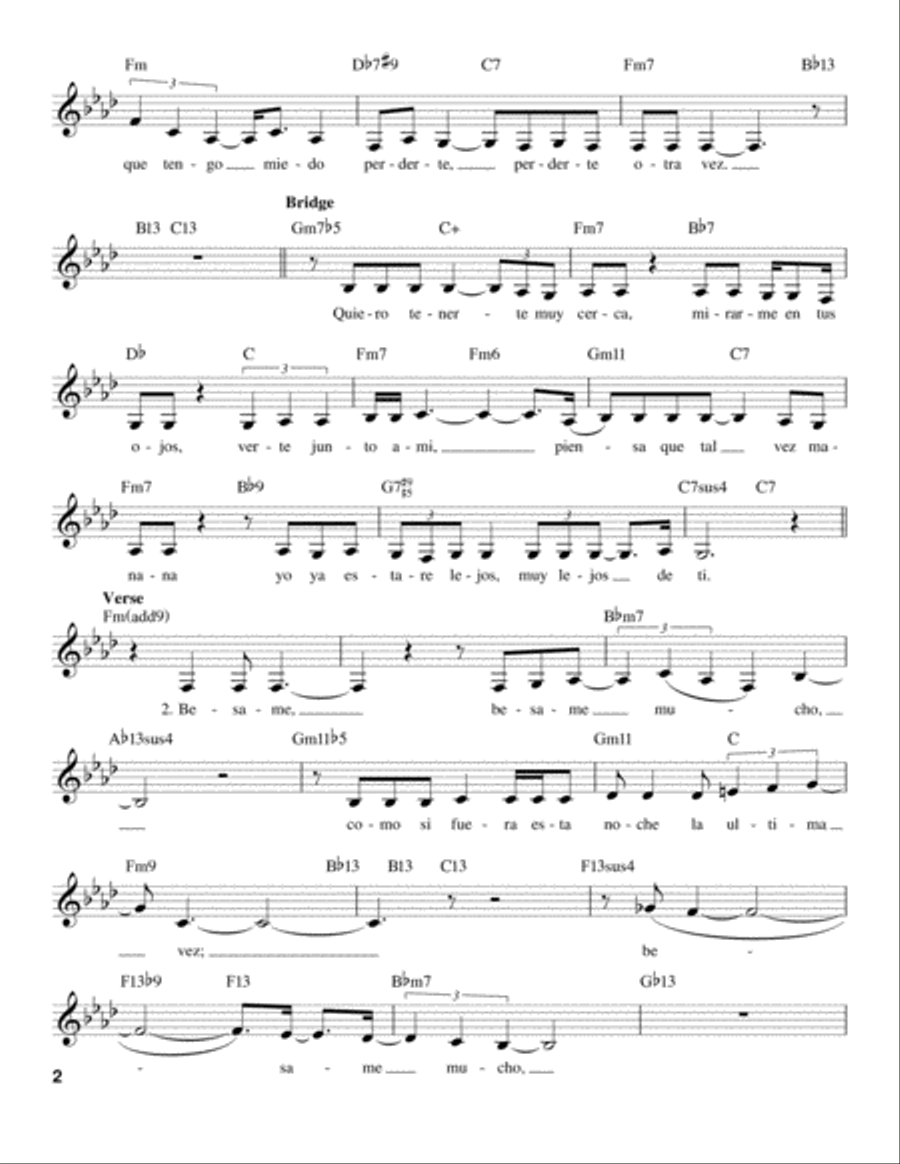 Bésame Mucho (Kiss Me Much) Voice scores gallery preview page 2