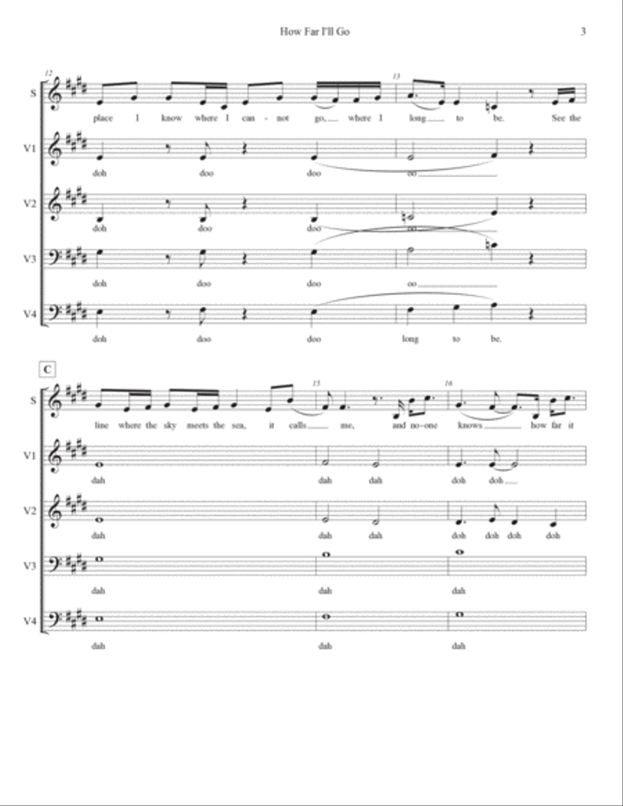 How Far I'll Go 4-Part scores gallery preview page 3