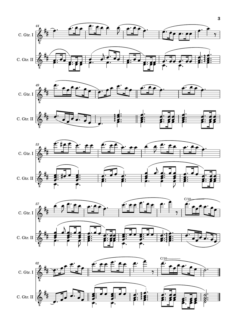 Silent Night - Arranged for Classical Guitar Duet (Score and Parts) Chamber Music scores gallery preview page 3