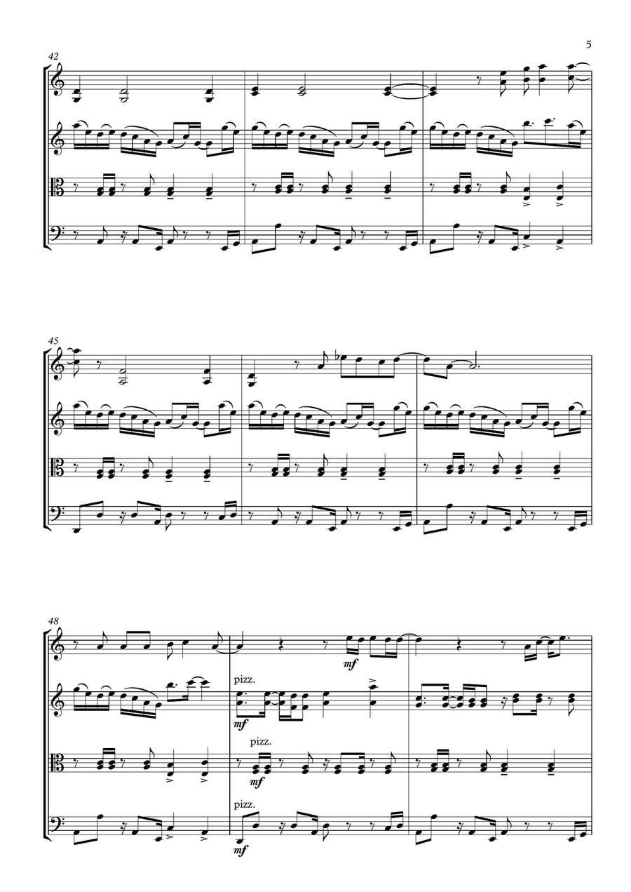 Adventure Of A Lifetime String Quartet scores gallery preview page 5