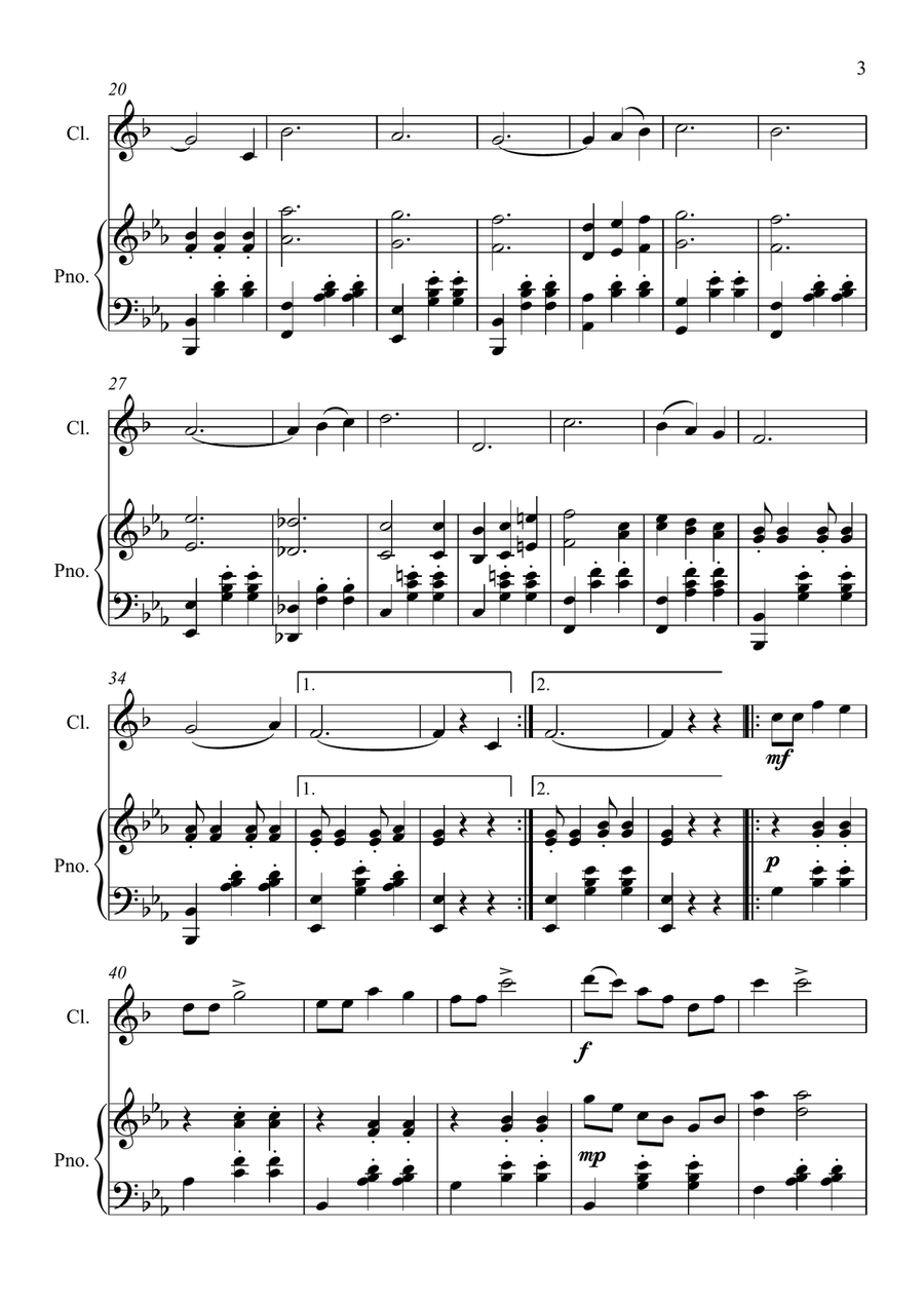 Two Gold and Silver Waltzes B-Flat Clarinet scores gallery preview page 3