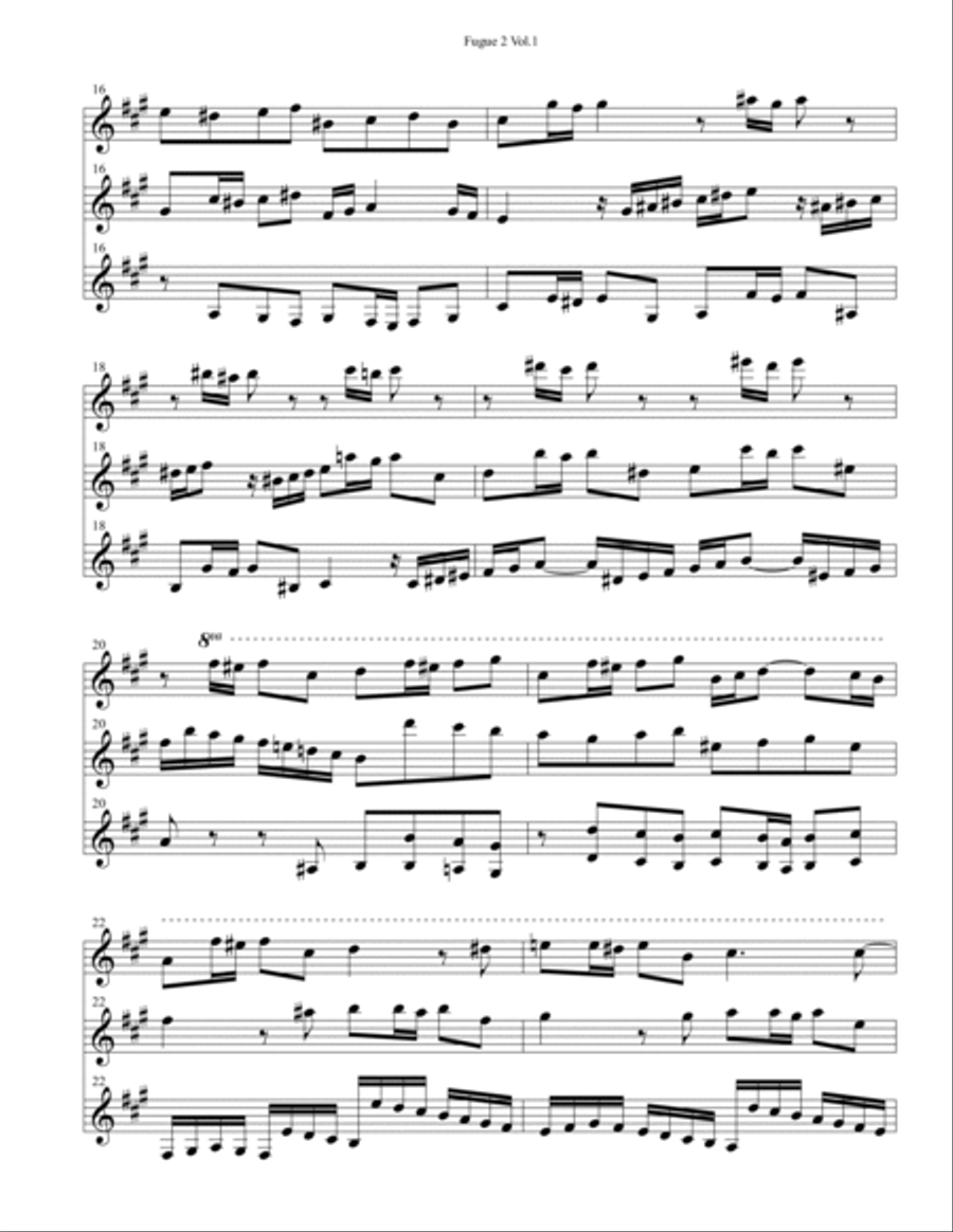 Fugue 2 for 3 Guitars Guitar Ensemble scores gallery preview page 3