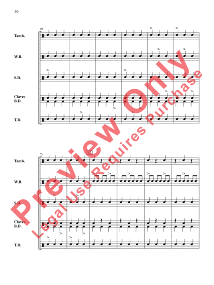 The Anthony J. Cirone Intermediate Percussion Ensemble Collection Percussion Ensemble scores gallery preview page 37