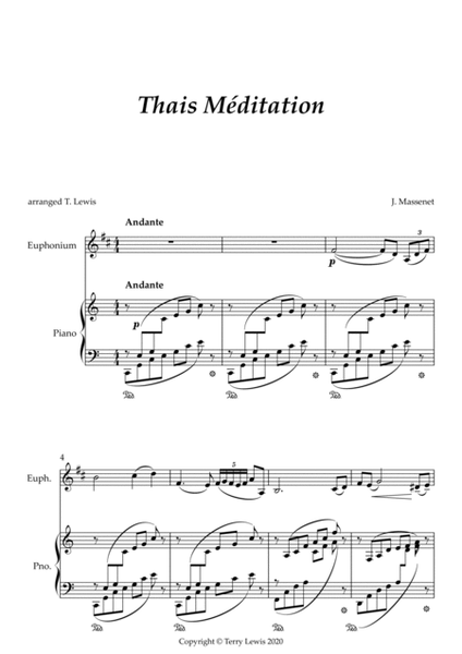 Meditation from Thais arranged for Euphonium and Piano image number null