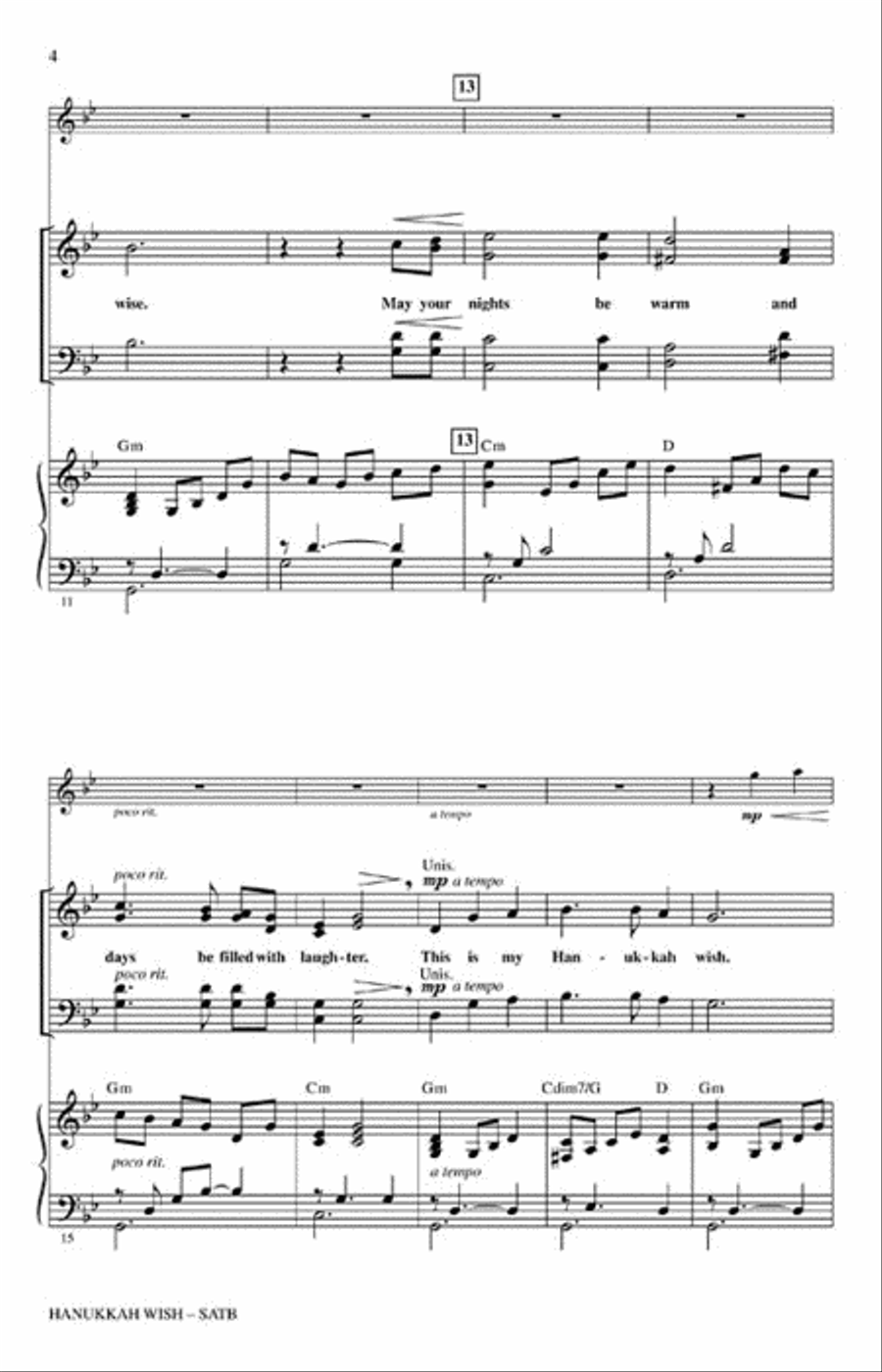 Hanukkah Wish Hanukkah Wish 4-Part scores gallery preview page 3