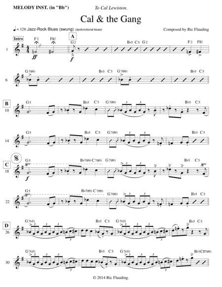 Cal & the Gang (Lead Sheet) image number null