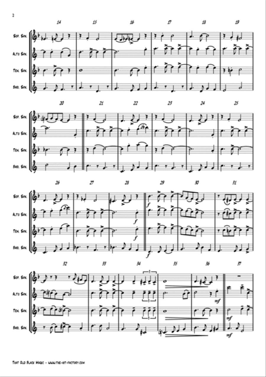 That Old Black Magic Woodwind Quartet scores gallery preview page 2