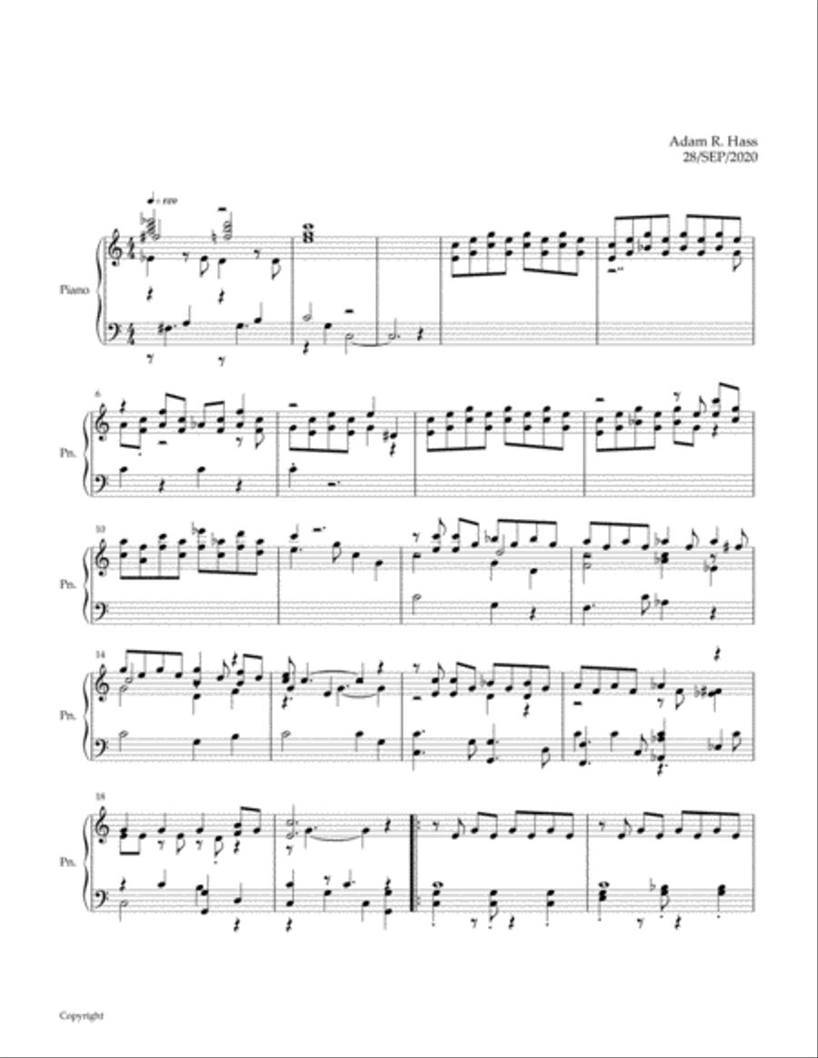 Changing Seasons (an etude for piano) Piano Method scores gallery preview page 1