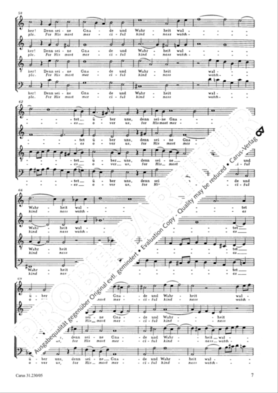Praise ye the Lord, all ye nations (Lobet den Herrn, alle Heiden) 4-Part scores gallery preview page 8