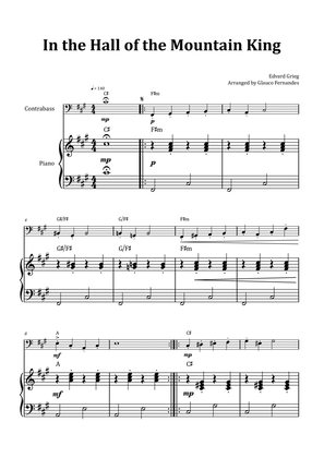 In the Hall of the Mountain King - Double Bass & Piano with Chord Notation