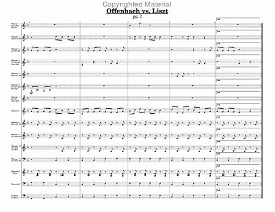 Offenbach vs. Liszt Percussion Ensemble scores gallery preview page 3