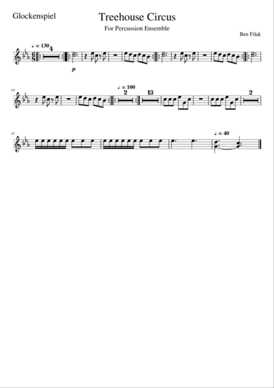 Treehouse Circus Percussion Ensemble scores gallery preview page 4