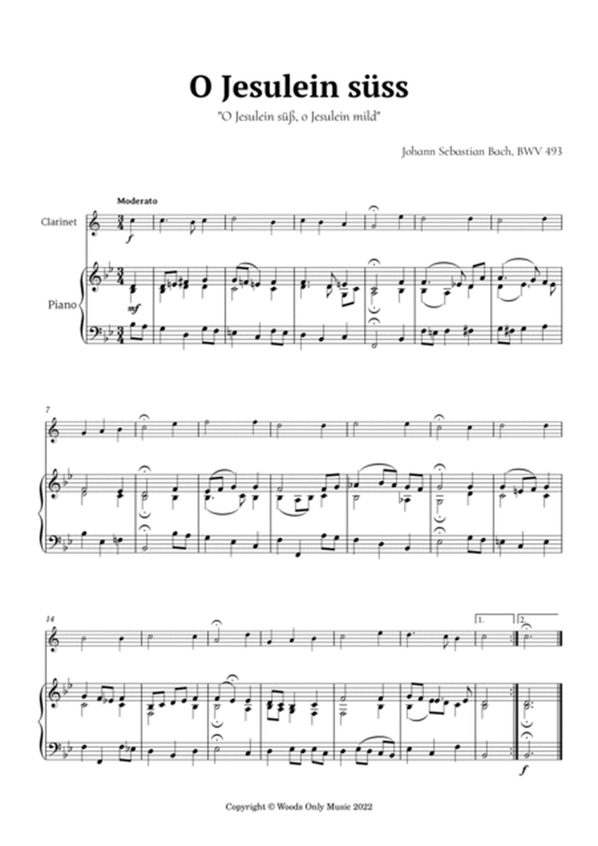 O Jesulein süss by Bach for Clarinet and Piano image number null