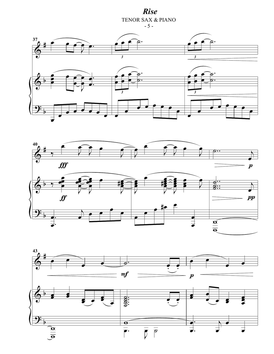 Rise Tenor Saxophone scores gallery preview page 5