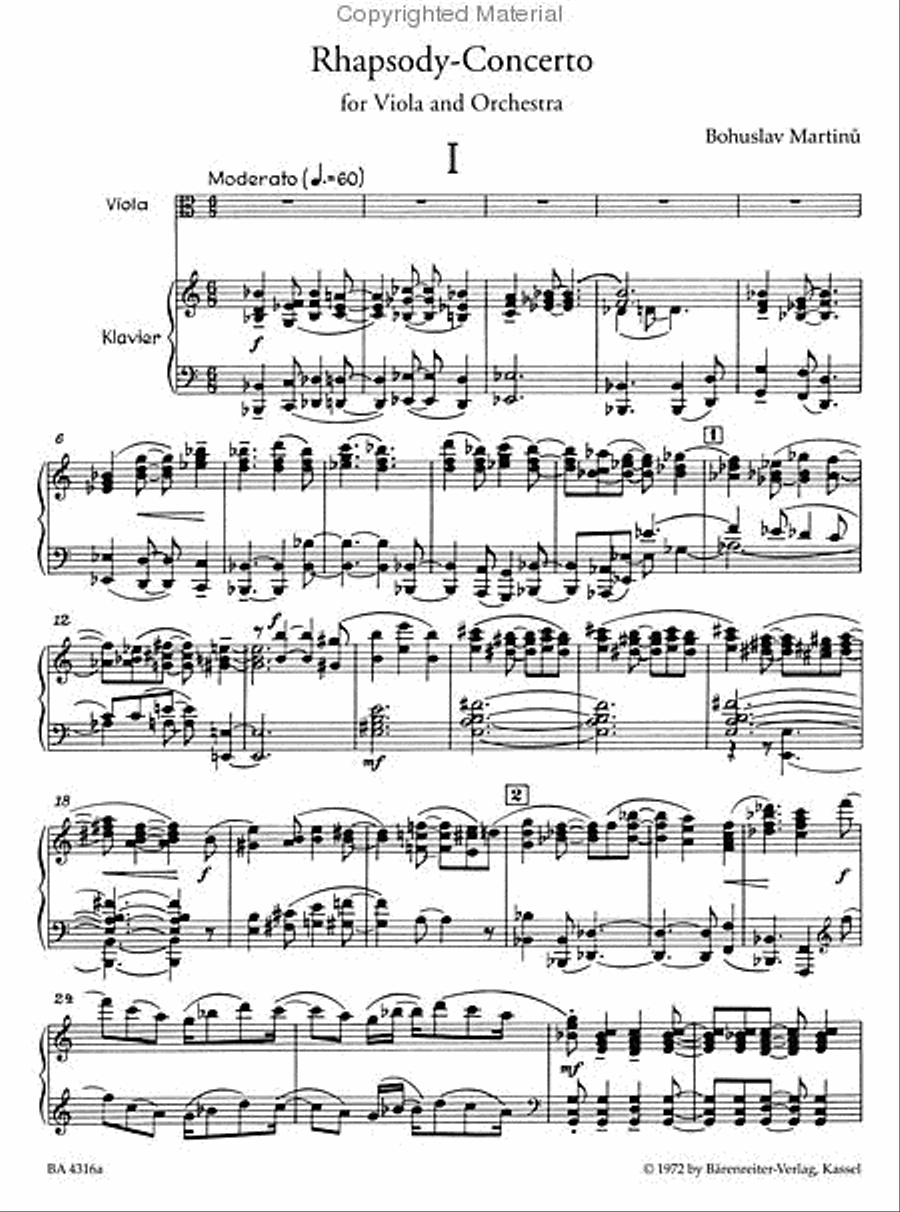 Rhapsody-Concerto for Viola and Orchestra (1952) Piano scores gallery preview page 3