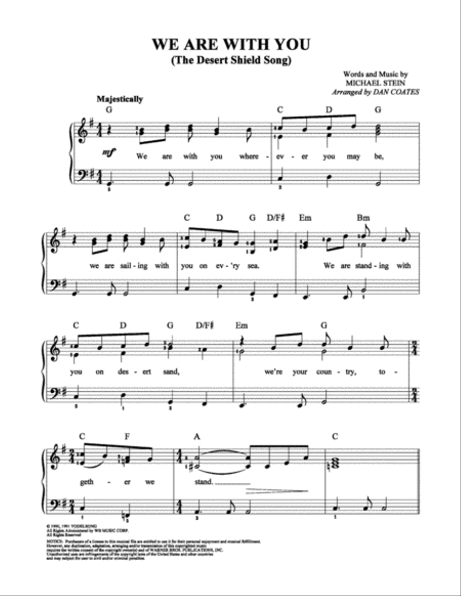We Are With You Easy Piano scores gallery preview page 1