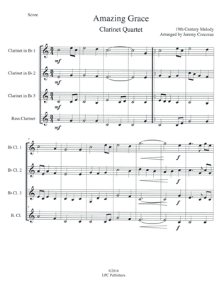Amazing Grace for Clarinet Quartet