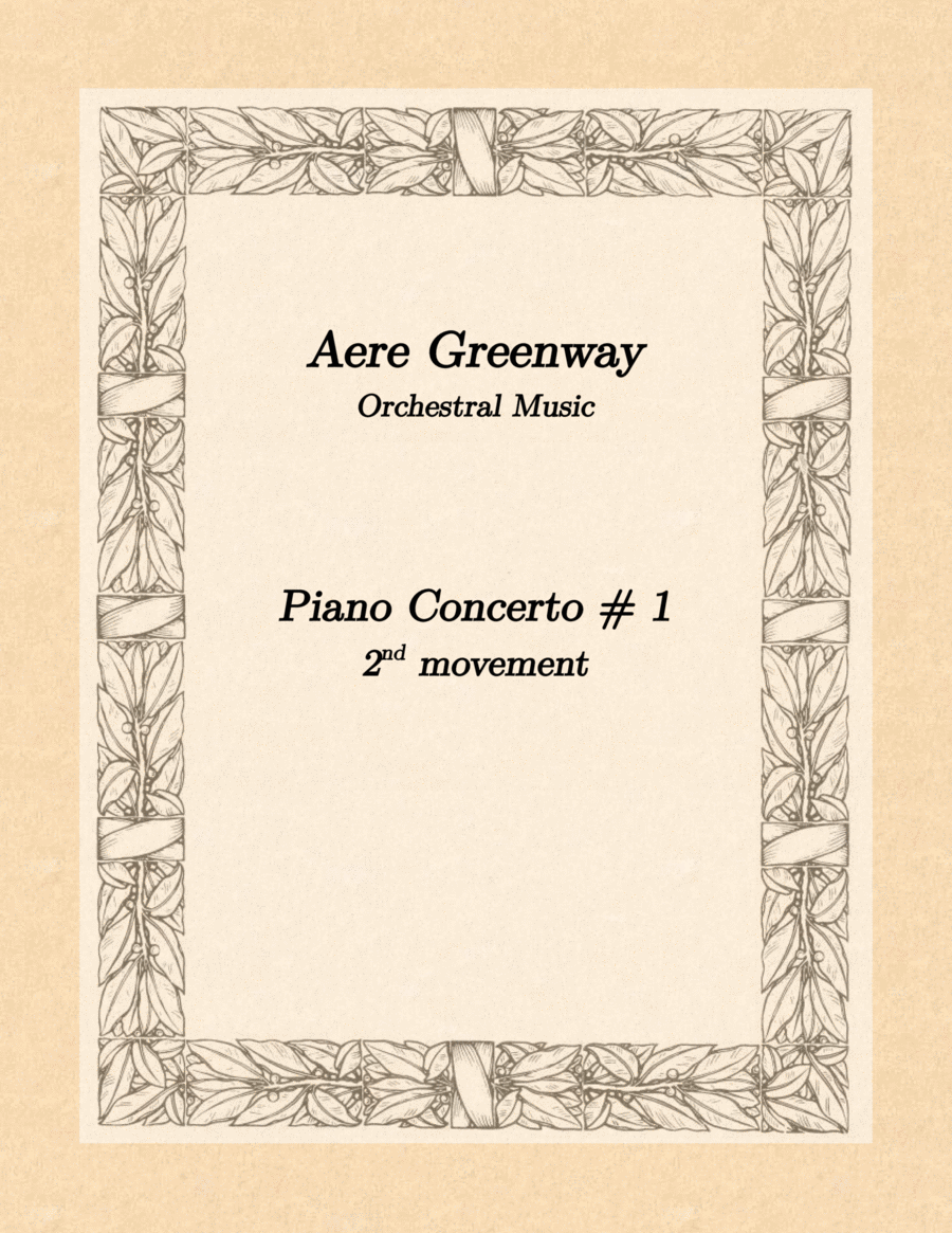 Piano Concerto # 1 - 2nd movement Full Orchestra scores gallery preview page 1