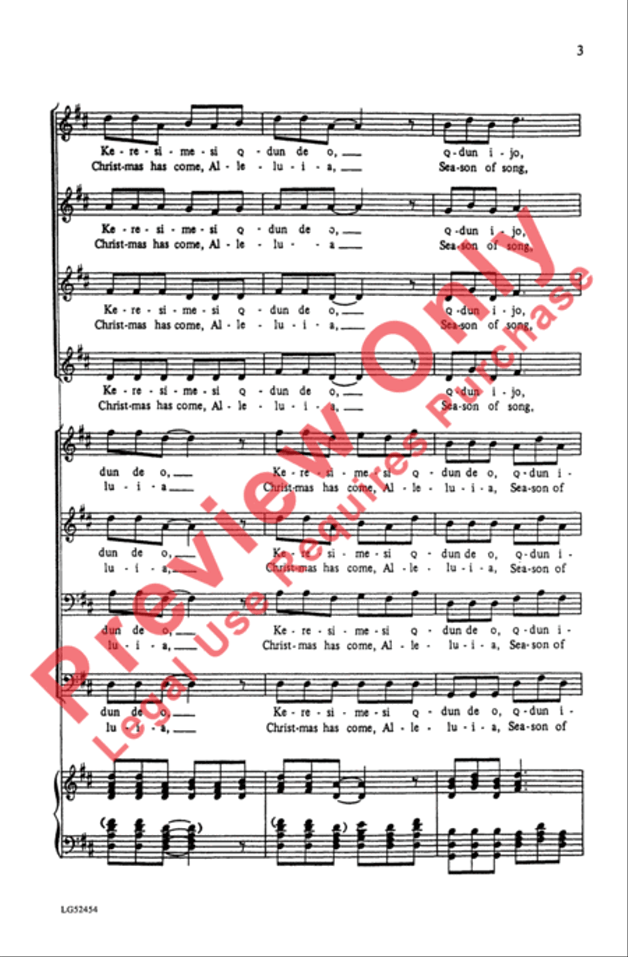 Keresimesi Qdun De O 4-Part scores gallery preview page 3