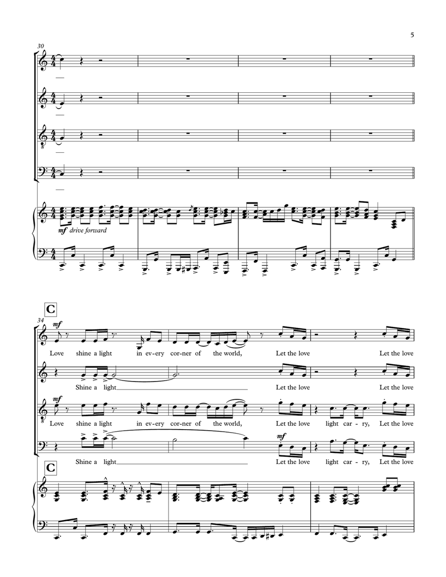 Love Shine A Light 4-Part scores gallery preview page 5