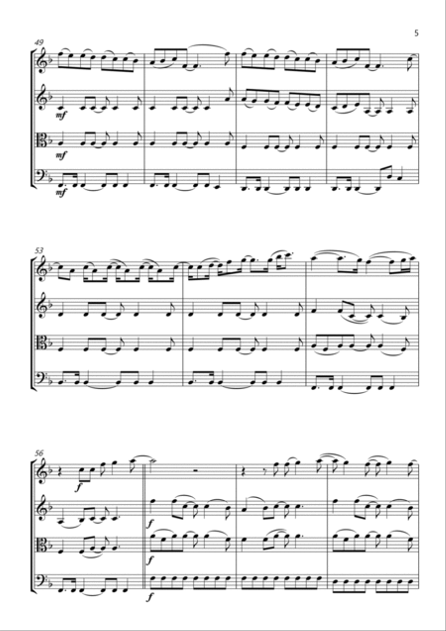 Just The Way You Are String Quartet scores gallery preview page 5