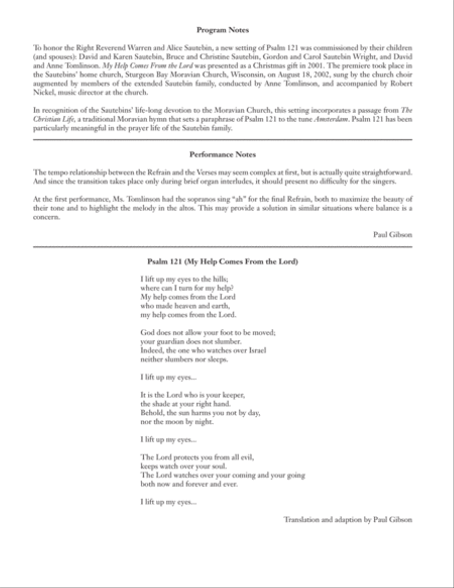 Psalm 121 (My Help Comes From the Lord) 3-Part scores gallery preview page 2