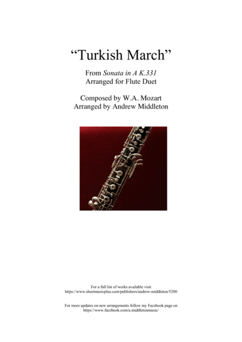 Turkish March arranged for Oboe Duet image number null