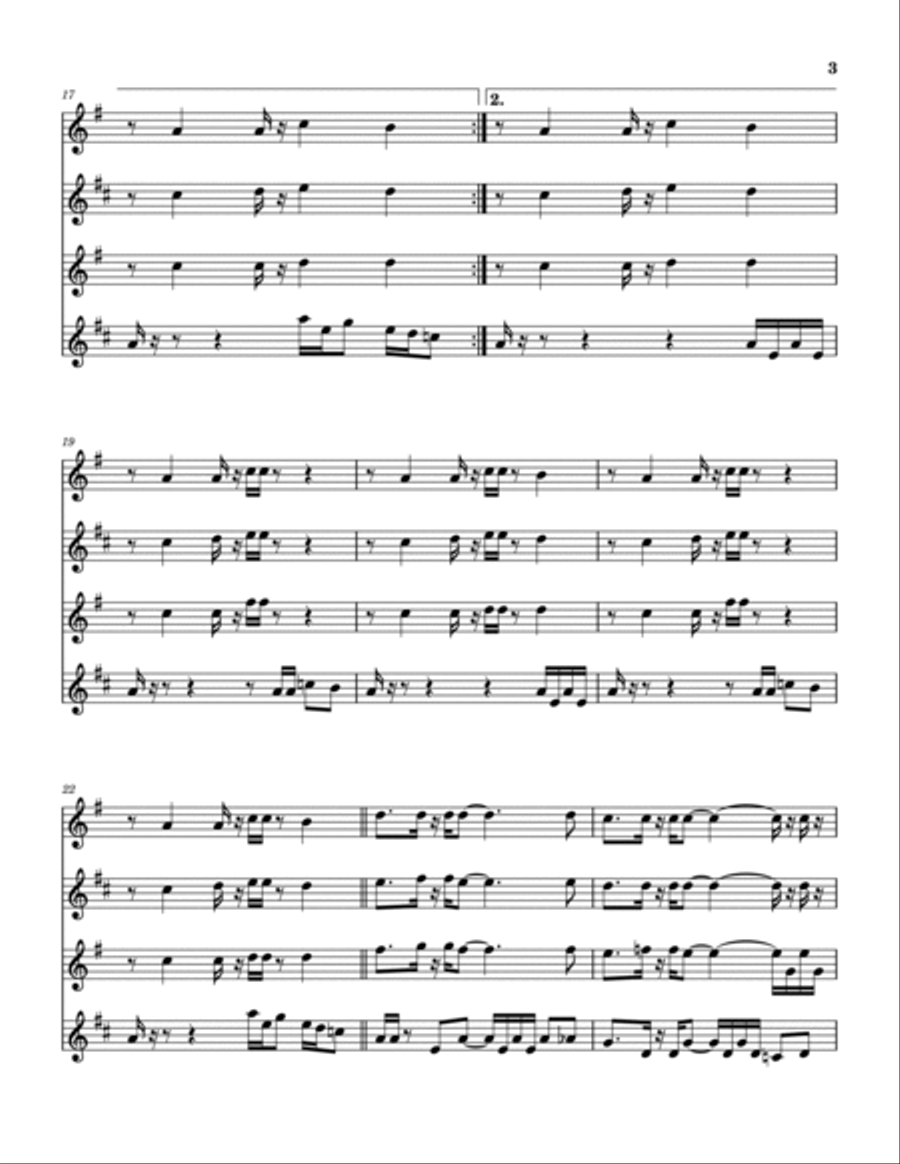 Machine Gun Machine Gun Saxophone Quartet scores gallery preview page 4