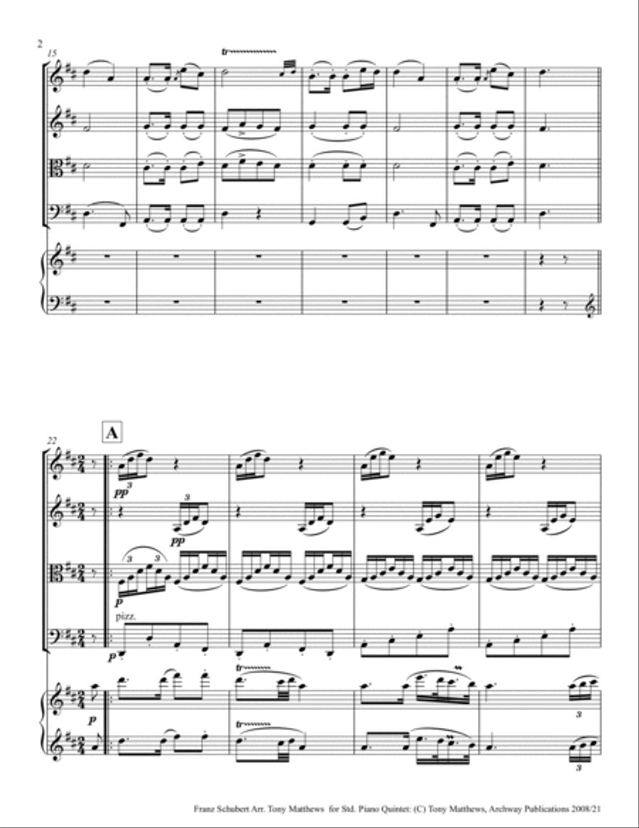 Franz Schubert - Trout Quintet (Full Score) Piano Quintet scores gallery preview page 4