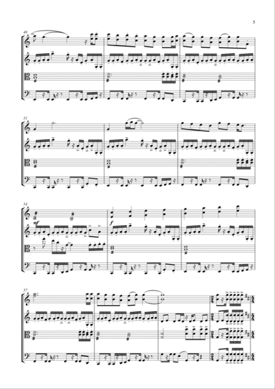 Come On Eileen String Quartet scores gallery preview page 5