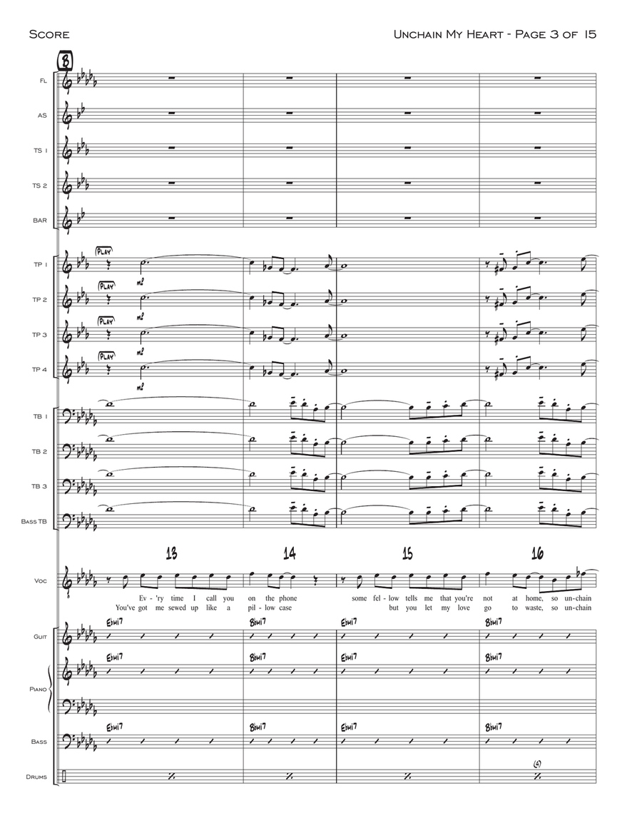 Unchain My Heart Jazz Ensemble scores gallery preview page 3