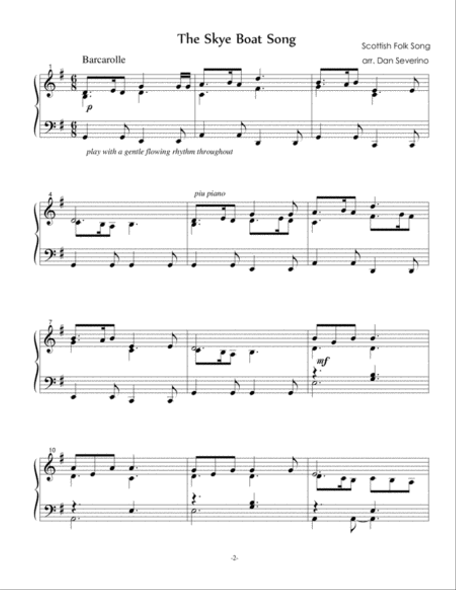 Skye Boat Song Piano Solo scores gallery preview page 2