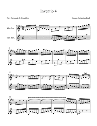 Invention No. 4 - J.S. Bach - Alto and Tenor Sax duet