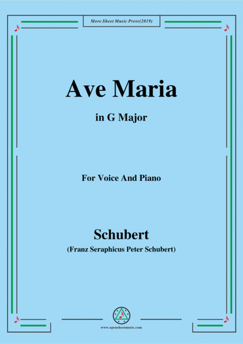 Schubert-Ave maria in G Major,for voice and piano image number null