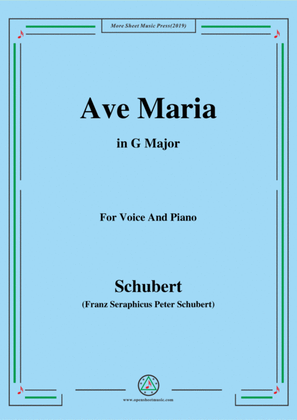 Book cover for Schubert-Ave maria in G Major,for voice and piano
