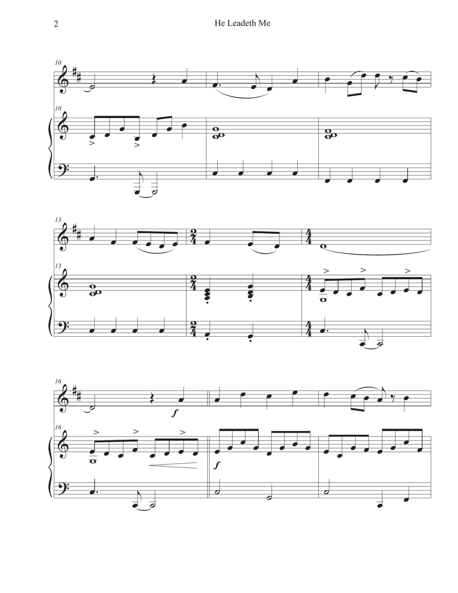 He Leadeth Me (Clarinet-Piano) Clarinet Solo scores gallery preview page 2