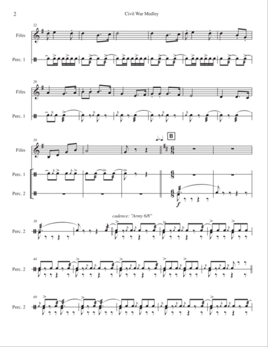 Civil War Fife & Drum Medley Piccolo scores gallery preview page 3