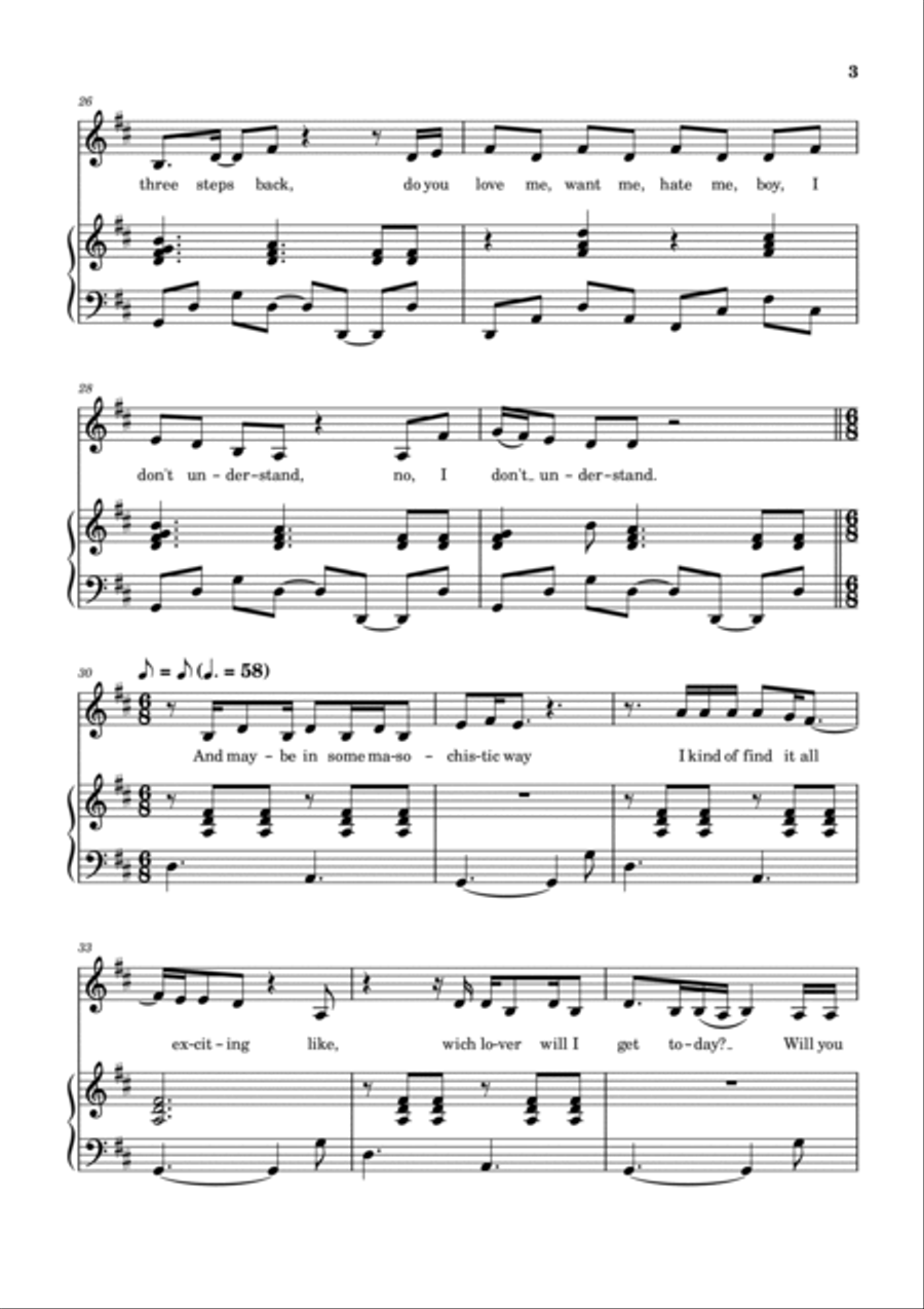 1 Step Forward, 3 Steps Back Piano, Vocal, Guitar scores gallery preview page 3