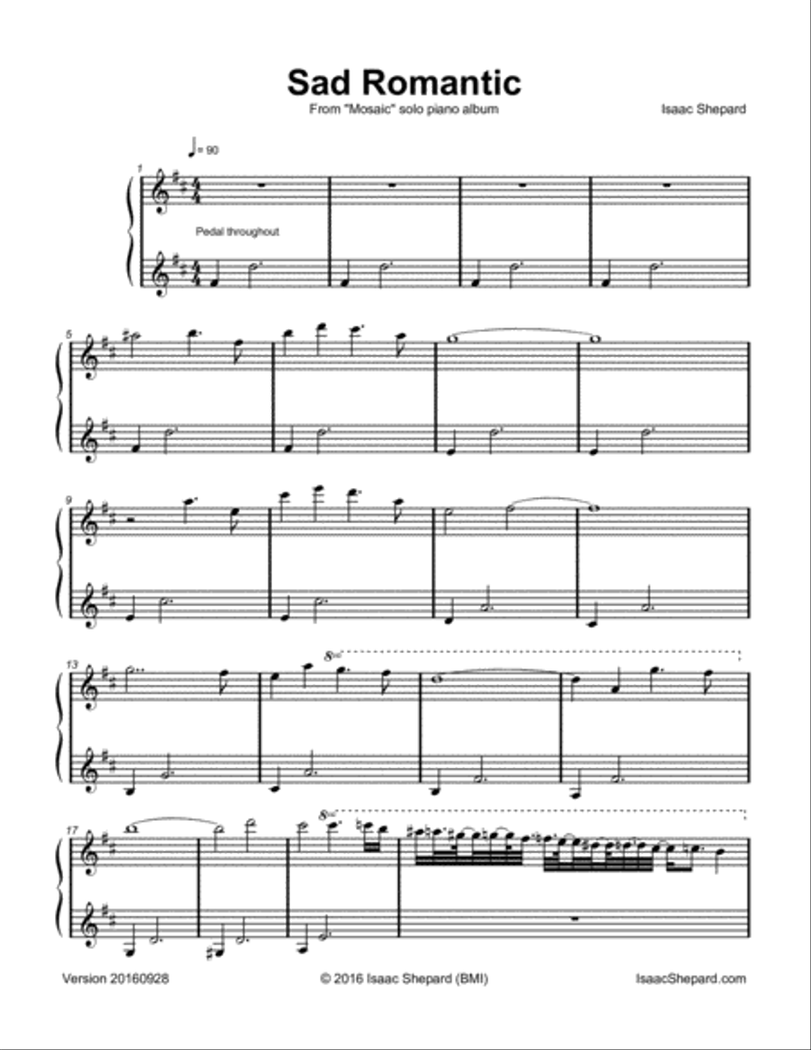 Sad Romantic Piano Solo scores gallery preview page 2