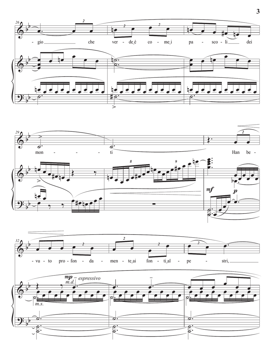 PIZZETTI: I pastori (transposed to G minor) Piano, Vocal scores gallery preview page 4