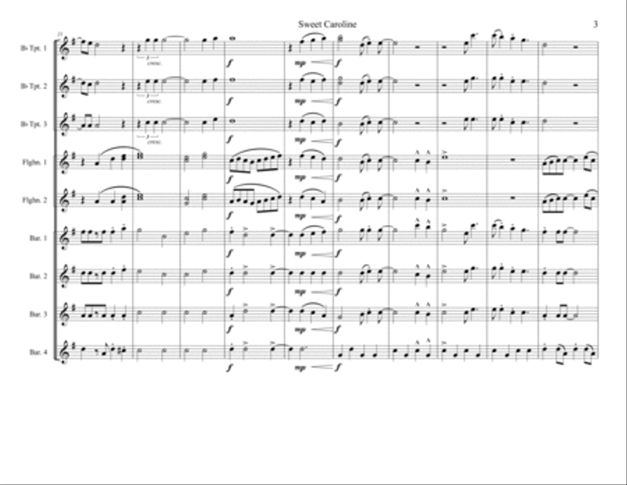 Sweet Caroline Sweet Caroline Large Ensemble scores gallery preview page 3