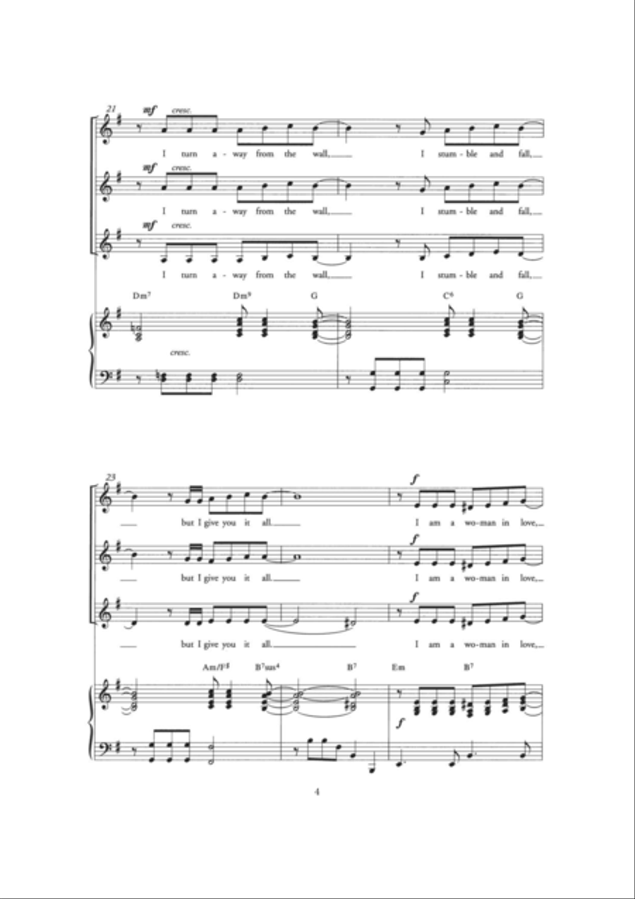 A Woman In Love (Arr. Berty Rice) Choir scores gallery preview page 4