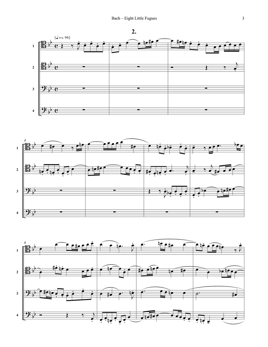 Eight Little Fugues for Four Trombones BWV 553-560 Trombone Quartet scores gallery preview page 3